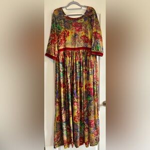 Satin Floral Maxi Dress